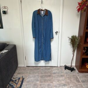 Vintage Blue Denim Long Dress